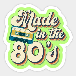 Made in the 80s Vintage Retro Cassette Tape Sticker